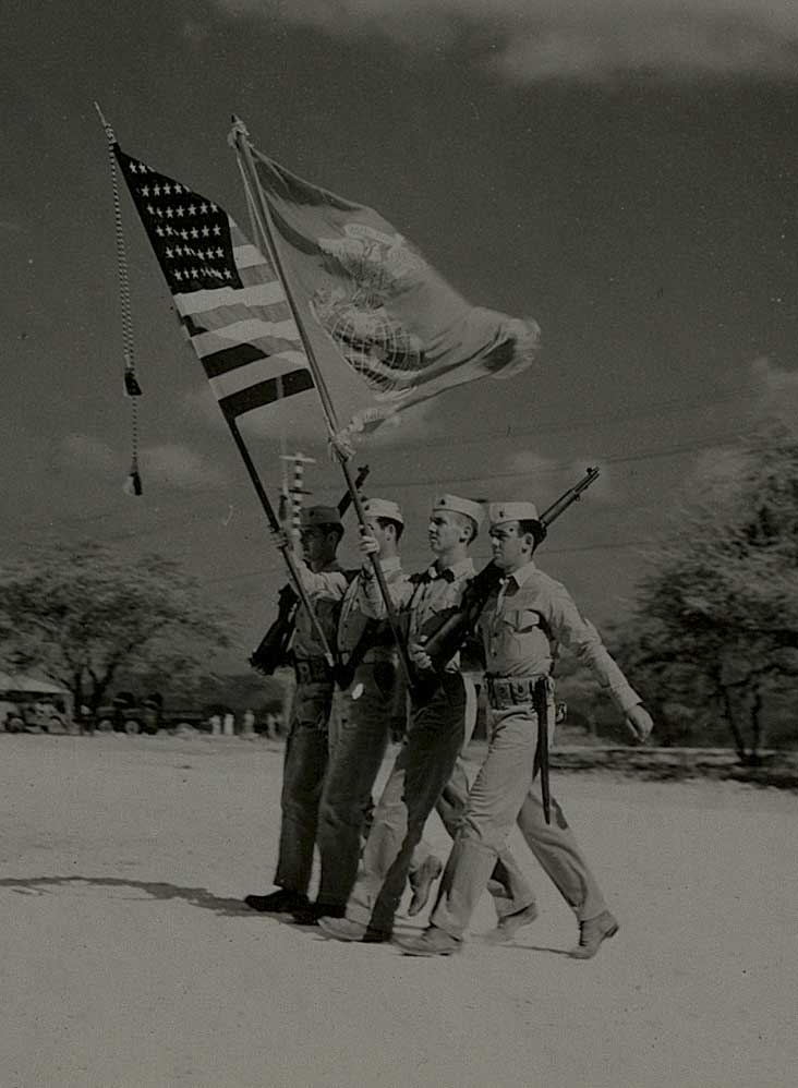 Marine color guard. Image © The National WWII Museum